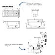 VILLEROY ET BOCH - Baignoire droite 160 x 70 O.Novo + Pieds + Vidage doré - vignette