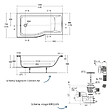IDEAL STANDARD - Baignoire bain douche 150 x 80 cm gauche Connect Air + vidage Blanc - vignette