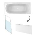 JACOB DELAFON - Baignoire droite 180 X 80 Elise acrylique + pare bain volet gauche + tablier en niche + vidage - vignette