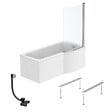 IDEAL STANDARD - Pack baignoire bain douche 170 x 80 cm droite Connect Air + tablier + pare bain fixe  + pieds + vidage Chromé - vignette
