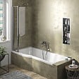 IDEAL STANDARD - Pack baignoire bain douche 170 x 80 cm droite Connect Air + tablier + pare bain fixe  + pieds + vidage Chromé - vignette