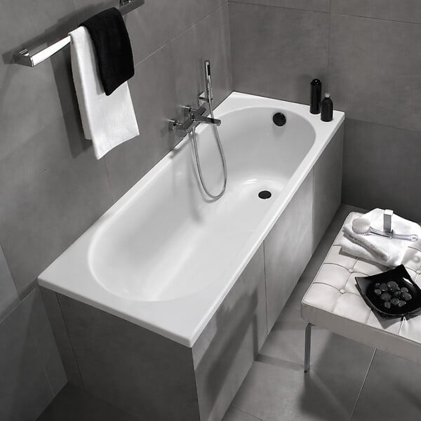 VILLEROY ET BOCH - Baignoire droite 170 x 70  O.Novo + Vidage de baignoire noir - large