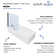 VITRA - Baignoire rectangulaire VitrA Neon 170x75cm + Pare bain gauche AURYS Raywall noir mat profilé gauche + vidage noir mat - vignette