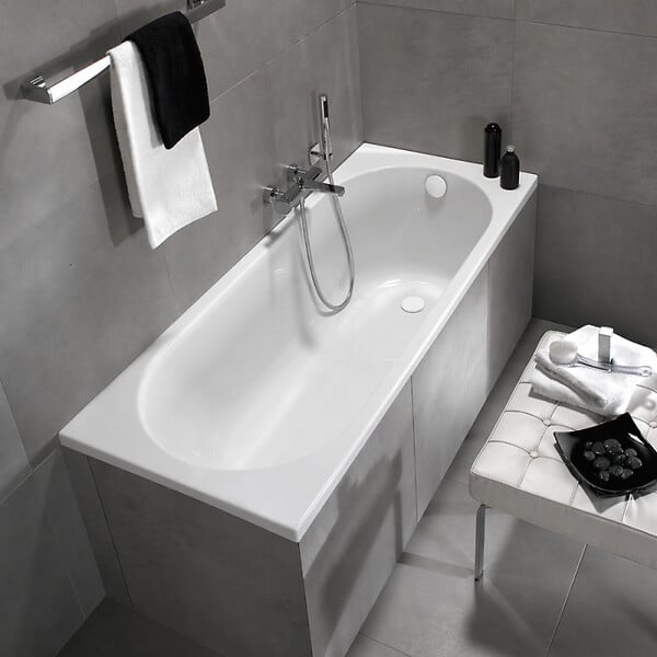 VILLEROY ET BOCH - Baignoire droite 170 x 75  O.Novo + Vidage de baignoire blanc - large