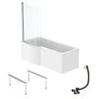 IDEAL STANDARD - Pack baignoire bain douche 170 x 80 cm gauche Connect Air + tablier + pare bain fixe  + pieds + vidage Doré - vignette
