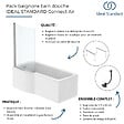 IDEAL STANDARD - Pack baignoire bain douche 170 x 80 cm gauche Connect Air + tablier + pare bain fixe  + pieds + vidage Doré - vignette