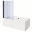 VITRA - Baignoire rectangulaire VitrA Neon 180x80cm + Pare bain gauche AURYS Raywall noir mat profilé gauche + vidage noir mat - vignette