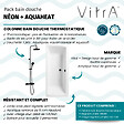 VITRA - Baignoire droite 180x80cm avec pieds Neon blanc + Vidage noir  + Colonne bain thermostatique douche noir mat - vignette