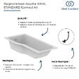 IDEAL STANDARD - Baignoire bain douche 170 x 80 cm droite Connect Air + vidage Chromé - vignette