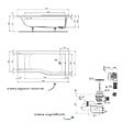 IDEAL STANDARD - Baignoire bain douche 170 x 80 cm droite Connect Air + vidage Chromé - vignette