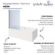 VITRA - Baignoire rectangulaire VitrA Neon 180x80cm + Pare bain gauche AURYS Raywall chromé profilé gauche + vidage chromé - vignette