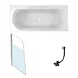 JACOB DELAFON - Baignoire droite 180 X 80 Elise acrylique + pare bain volet gauche + vidage - vignette
