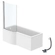 IDEAL STANDARD - Pack baignoire bain douche 170 x 80 cm gauche Connect Air + tablier + pare bain fixe + vidage Blanc - vignette