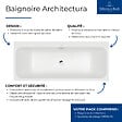 VILLEROY ET BOCH - Baignoire droite 170 x 75 Architectura + Vidage de baignoire chromé - vignette