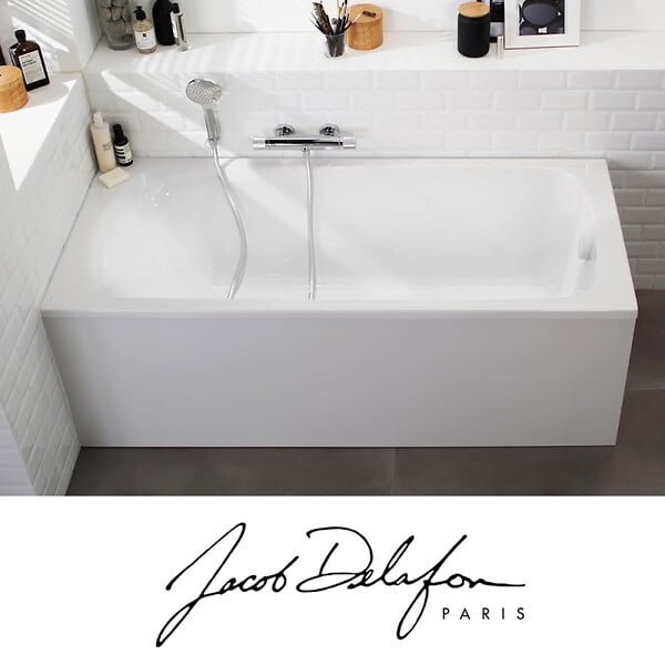 JACOB DELAFON - Baignoire droite 170 X 75 Brive avec vidage blanc - large