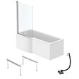 IDEAL STANDARD - Pack baignoire bain douche 170 x 80 cm gauche Connect Air + tablier + pare bain fixe  + pieds + vidage Blanc - vignette