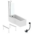 IDEAL STANDARD - Pack baignoire bain douche 170 x 80 cm gauche Connect Air + tablier + pare bain avec volet  + pieds + vidage Noir - vignette