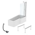 IDEAL STANDARD - Pack baignoire bain douche 170 x 80 cm droite Connect Air + tablier + pare bain avec volet  + pieds + vidage Blanc - vignette