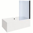 VITRA - Baignoire rectangulaire VitrA Neon 180x80cm + Pare bain droit AURYS Raywall noir mat profilé droite + vidage noir mat - vignette