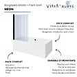 VITRA - Baignoire rectangulaire VitrA Neon 180x80cm + Pare bain droit AURYS Raywall noir mat profilé droite + vidage noir mat - vignette