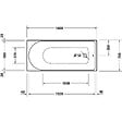 DURAVIT - Baignoire droite 160 X 70 D-Neo + vidage doré - vignette
