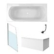 JACOB DELAFON - Baignoire droite 180 X 80 Elise acrylique + pare bain volet gauche + tablier en angle + vidage - vignette