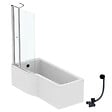IDEAL STANDARD - Pack baignoire bain douche 170 x 80 cm gauche Connect Air + tablier + pare bain avec volet + vidage Noir mat - vignette