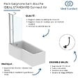 IDEAL STANDARD - Pack baignoire bain douche 170 x 80 cm gauche Connect Air + tablier + pare bain avec volet + vidage Noir mat - vignette
