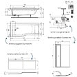 IDEAL STANDARD - Pack baignoire bain douche 170 x 80 cm gauche Connect Air + tablier + pare bain avec volet + vidage Noir mat - vignette