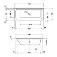 DURAVIT - Baignoire droite 170 X 70 D-Code acrylique bonde au centre + vidage chromé - vignette