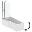 IDEAL STANDARD - Pack baignoire bain douche 170 x 80 cm gauche Connect Air + tablier + pare bain avec volet + vidage Blanc - vignette