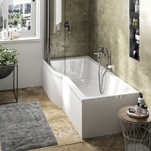 IDEAL STANDARD - Baignoire bain douche 170 x 80 cm droite Connect Air + tablier + vidage Doré - large