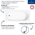 VILLEROY ET BOCH - Baignoire droite 160 x 70  O.Novo + Vidage de baignoire blanc - vignette