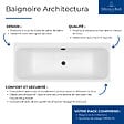 VILLEROY ET BOCH - Baignoire droite 170 x 70 Architectura + Vidage de baignoire noir - vignette