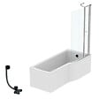 IDEAL STANDARD - Pack baignoire bain douche 170 x 80 cm droite Connect Air + tablier + pare bain avec volet + vidage Noir mat - vignette