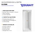 DURAVIT - Baignoire droite 180 X 80 D-Code acrylique bonde au centre + vidage doré - vignette