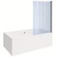 VITRA - Baignoire rectangulaire VitrA Neon 180x80cm + Pare bain droit AURYS Raywall chromé profilé droite + vidage chromé - vignette