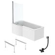 IDEAL STANDARD - Pack baignoire bain douche 170 x 80 cm gauche Connect Air + tablier + pare bain fixe  + pieds + vidage Chromé - vignette