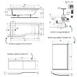 IDEAL STANDARD - Pack baignoire bain douche 170 x 80 cm gauche Connect Air + tablier + pare bain fixe  + pieds + vidage Chromé - vignette