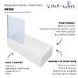 VITRA - Baignoire rectangulaire VitrA Neon 170x75cm + Pare bain droit AURYS Raywall chromé profilé droite + vidage chromé - vignette