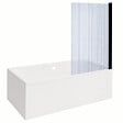 VITRA - Baignoire rectangulaire VitrA Neon 180x80cm + Pare bain droit AURYS Raywall noir mat profilé droite - vignette