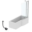 IDEAL STANDARD - Pack baignoire bain douche 170 x 80 cm droite Connect Air + tablier + pare bain avec volet + vidage Chromé - vignette