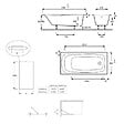 JACOB DELAFON - Pack baignoire droite 170 X 75 Brive + pare bain avec vidage chromé - vignette