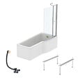 IDEAL STANDARD - Pack baignoire bain douche 170 x 80 cm droite Connect Air + tablier + pare bain avec volet  + pieds + vidage Doré - vignette