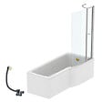 IDEAL STANDARD - Pack baignoire bain douche 170 x 80 cm droite Connect Air + tablier + pare bain avec volet + vidage Doré - vignette