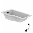 IDEAL STANDARD - Baignoire bain douche 150 x 80 cm gauche Connect Air + vidage Noir mat - vignette