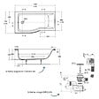 IDEAL STANDARD - Baignoire bain douche 150 x 80 cm gauche Connect Air + vidage Noir mat - vignette