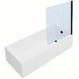 VITRA - Baignoire rectangulaire VitrA Neon 170x75cm + Pare bain droit AURYS Raywall noir mat profilé droite + vidage noir mat - vignette