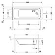 DURAVIT - Baignoire droite 160 X 70 D-Code acrylique + vidage chromé - vignette