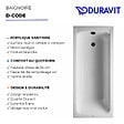 DURAVIT - Baignoire droite 160 X 70 D-Code acrylique + vidage noir mat - vignette